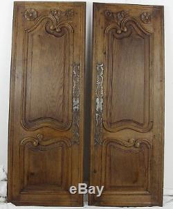 Pair French antique great door cabinet panel style provincial