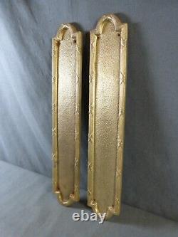 Paire de Plaques de propreté en bronze massif Louis XVI, plaque de porte 27 cm