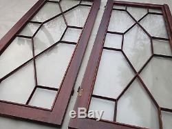 Paire de porte en acajou, pour vitrine, bibliothèque, placard, 110 X 94 cm