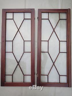 Paire de porte en acajou, pour vitrine, bibliothèque, placard, 110 X 94 cm