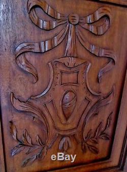 Paire de portes anciennes de meuble en bois sculpté-déco noeuds -carved wood-