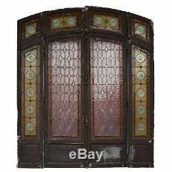 Paire de portes aux vitraux d'époque début XXème