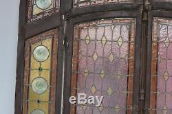 Paire de portes aux vitraux d'époque début XXème