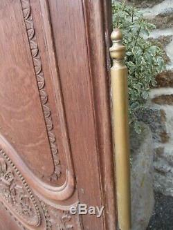 Paire de portes en chêne ancienne de placard sculptée outil jardinage de mariage