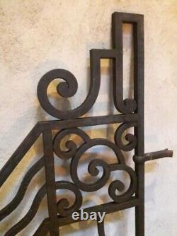 Paire grilles intérieures portail fer forgé Art Déco ancien Interior Gates iron