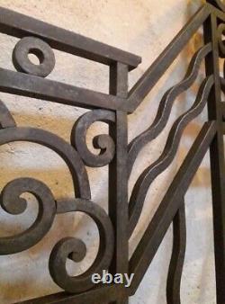 Paire grilles intérieures portail fer forgé Art Déco ancien Interior Gates iron
