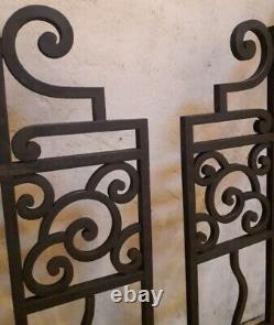 Paire grilles intérieures portail fer forgé Art Déco ancien Interior Gates iron