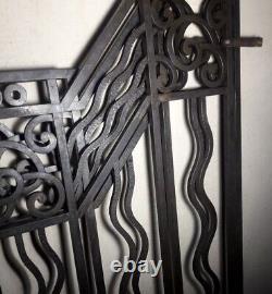 Paire grilles intérieures portail fer forgé Art Déco ancien Interior Gates iron