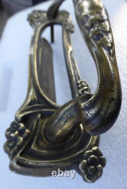 Poignée Façade Boîte aux lettres 25 cm laiton Art Nouveau Porte d'entrée Ancien