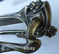 Poignée Façade Boîte aux lettres 25 cm laiton Art Nouveau Porte d'entrée Ancien