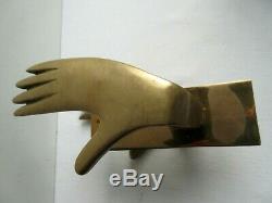 Poignée de porte complète contemporaine vintage, bronze doré, forme de mains