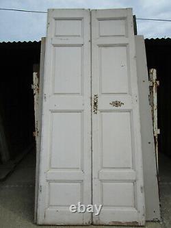 Porte 2 vantaux communication Louis XIV bois Aulne ancienne 270 X 115 cm