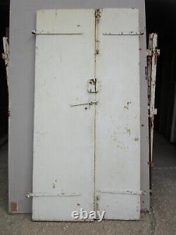 Porte 2 vantaux tierce communication bois châtaignier ancienne 206 X 103 cm