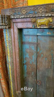 Porte Indienne Krishna Country Side Patine d'Origine Vieux Teck 120x15x205cm