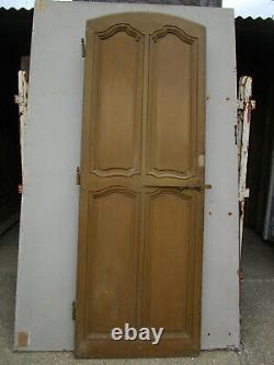 Porte chantourné communication bois Aulne peint ancienne 215 X 77 cm