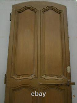 Porte chantourné communication bois Aulne peint ancienne 215 X 77 cm
