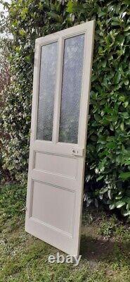 Porte communication vitrée translucide H233,5xL84,5 ancienne XX° old glass door