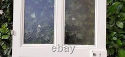 Porte communication vitrée translucide H233,5xL84,5 ancienne XX° old glass door