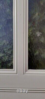 Porte communication vitrée translucide H233,5xL84,5 ancienne XX° old glass door