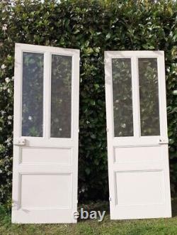 Porte communication vitrée translucide H233,5xL84,5 ancienne XX° old glass door