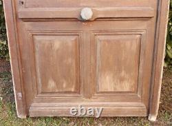 Porte d'entrée et cadre imposte fenêtres verres translucides début XX° old door