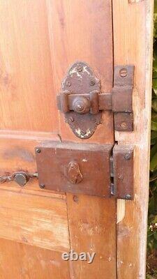 Porte d'entrée et cadre imposte fenêtres verres translucides début XX° old door