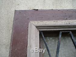 Porte de maison avec grill décor oiseau ancienne en chêne haut ouvrant