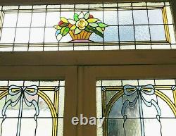 Porte de séparation a imposte en vitrail Art Déco Epoque 1900