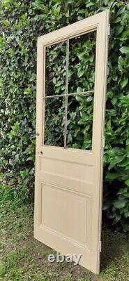 Porte vitrée communication h221,5x90cm ancienne 4 carreaux sans vitrage old door