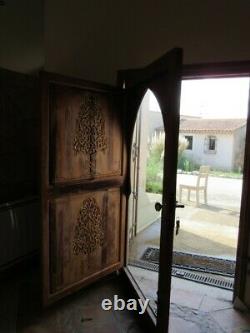 Portes bois, portes anciennes, portes mauresques, sculptée, lot de 8 portes