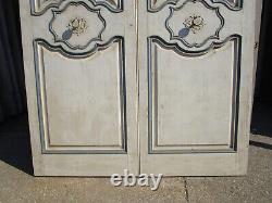 Portes chantournées 2 vantaux communication bois peint avec cadre 244 x 158 cm