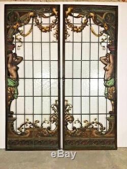 Portes / vitraux fin XIX eme signés L. CLAVIER
