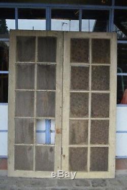 Portes vitrées en sapin / 140 cms de large x 1m83 de haut