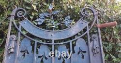 Portillon jardin H247x110cm ancien porte extérieure fer plein Old garden gate