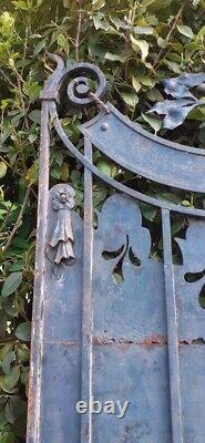 Portillon jardin H247x110cm ancien porte extérieure fer plein Old garden gate