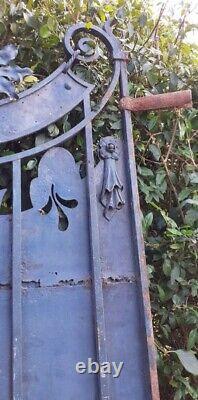 Portillon jardin H247x110cm ancien porte extérieure fer plein Old garden gate