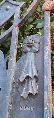 Portillon jardin H247x110cm ancien porte extérieure fer plein Old garden gate