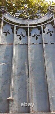 Portillon jardin H247x110cm ancien porte extérieure fer plein Old garden gate