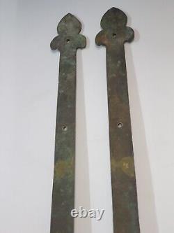 RARES 2 Anciennes pentures, Ferrures, charnières Bronze Massif 75 CM 29,53 inch