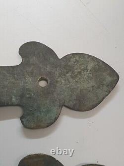 RARES 2 Anciennes pentures, Ferrures, charnières Bronze Massif 75 CM 29,53 inch