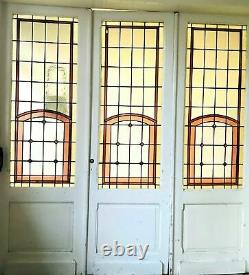 Séparation de trois portes en vitraux Art Déco XX siècle