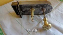 Serrure Acier Et Bronze + Gache Acier Niii Ar Avec Clef Et Paire Poignees