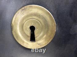 Serrure clef gâche fer laiton JPM Porte Pousse gauche Stock ancien Carré 6