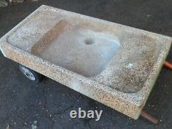 Vintage, ancien évier moucheté ciment, bac